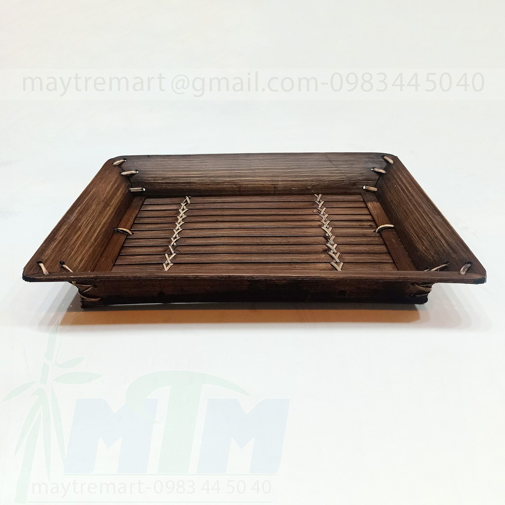 Khay tre, đĩa tre chữ nhật - trang trí, trưng bày sản phẩm.
