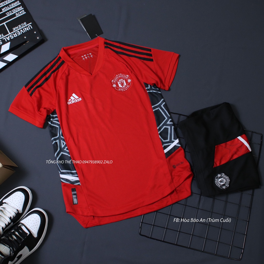 Áo MU Sân Khách Quần Trắng Chuẩn Thi Đấu - Set Bộ Quần Áo Đá Banh CLB Manchester United 2023 màu Trắng Vải thái cao cấp