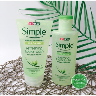 Sữa rửa mặt + Toner Simple