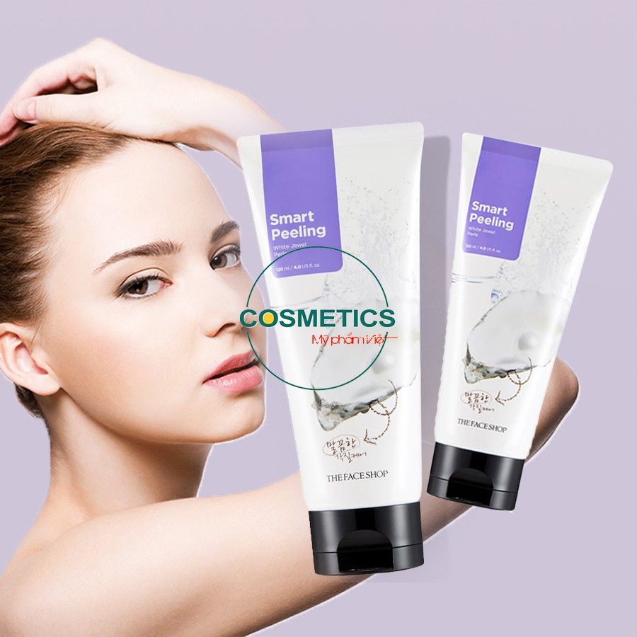 Tẩy tế bào chết ngọc trai dành cho vùng mặt The Face Shop Smart White Jewel Peeling 120ml | BigBuy360 - bigbuy360.vn