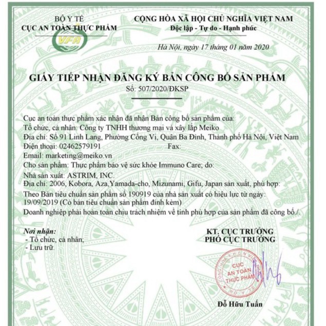 Immuno Care - Nhật bản - Hộp 15 Gói - Hỗ Trợ Tăng Cường Sức Đề Kháng. ( Mát Tay ) | Thế Giới Skin Care