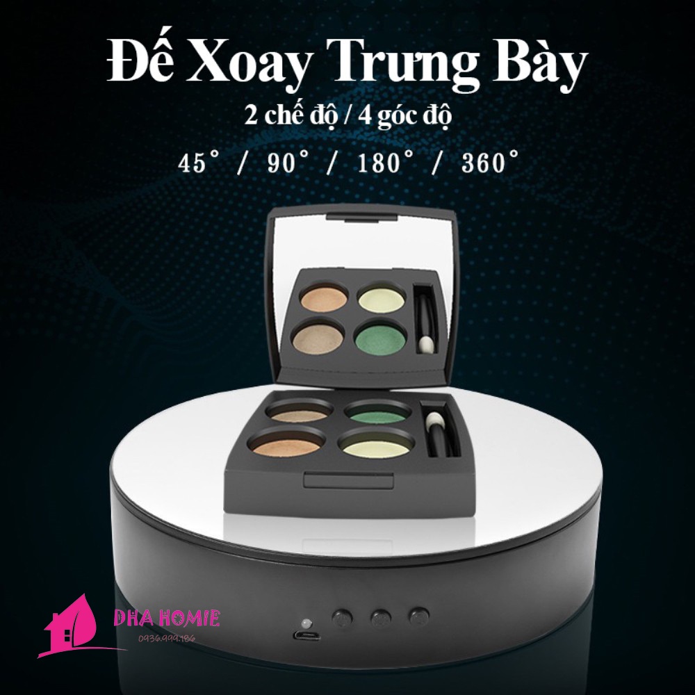 Đế Xoay 360 Độ Trưng Bày Sản Phẩm Đường Kính 15cm Chịu Lực 5kg Sạc USB Bảo Hành 1 Tháng