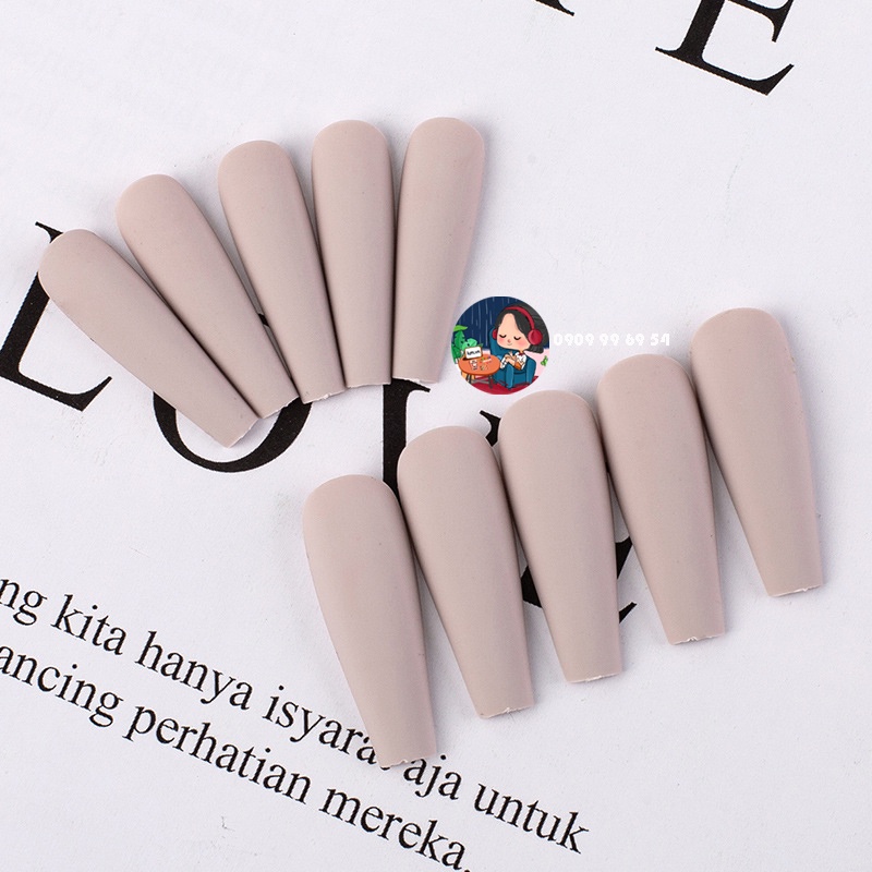 [ 37 - Latte ] 1170 MATTE - MÓNG TRƠN SƠN MỊN - Form Thang Dài Xtra - [ Tặng Miếng Dán Và Dụng Cụ ] LẺ