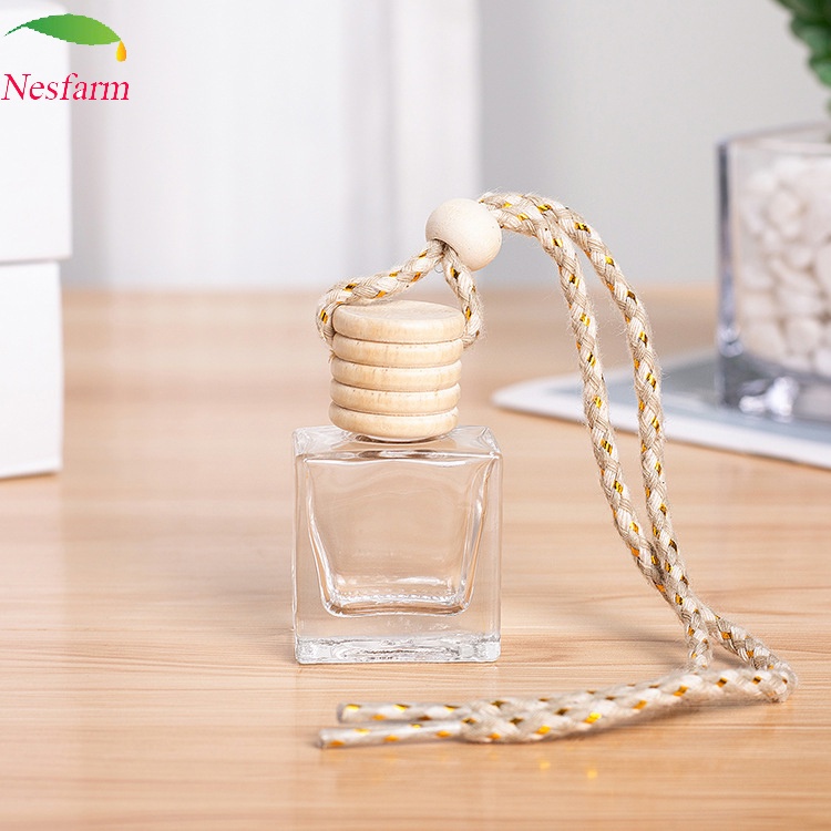 Lọ đựng tinh dầu treo xe ô tô, sỉ lọ vuông đựng tinh dầu treo xe LV1