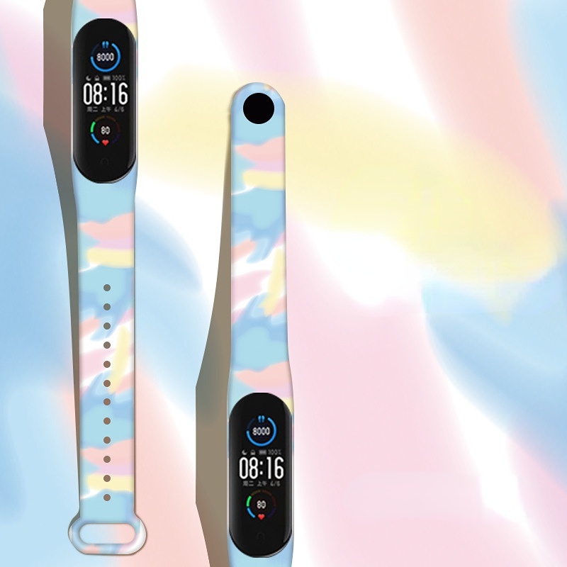 Đối với mi band 7 dây đeo hoa văn cầu vồng tương thích với xiaomi mi band 6/5 4/3