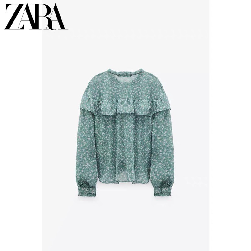 (Sẵn)Áo sơ mi hoa bèo Zarraa dư sịn