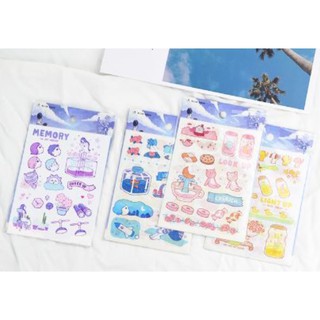 STICKER washi set 4 tờ tự cắt cực xinh trang trí bullet journal / planner / scrapbook