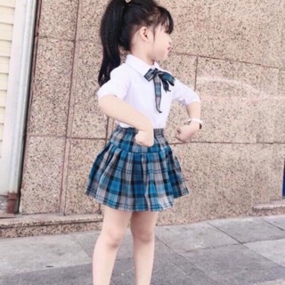 [RẺ VÔ ĐỊCH] Set Váy xếp ly Học sinh cho bé gái siêu sang chảnh