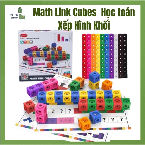 Đồ Chơi Toán Học Mathlink Cubes - Number Block, Bé Học Toán Và Xếp Hình 100 khối 10 màu sắc