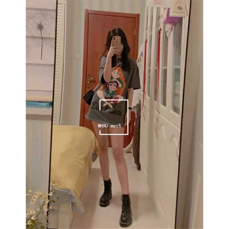 áo thun nữ form rộng unisex oversize công chúa tóc đỏ