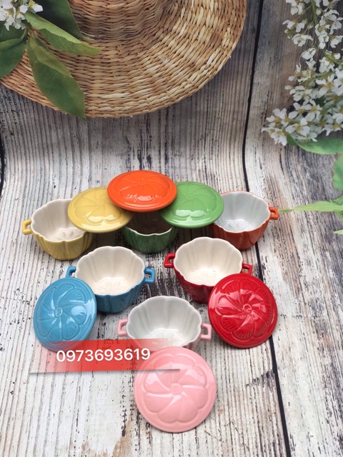 Cốc có tai cực xinh ủ sữa chua, caramen Bát Tràng
