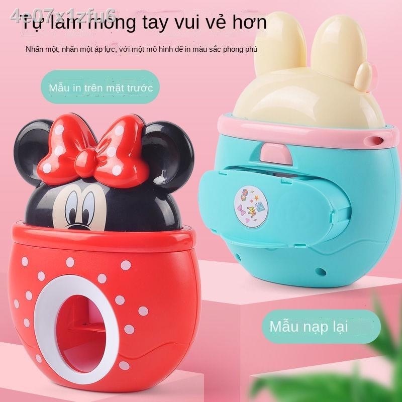 Đồ chơi làm Nail cho bé - máy sơn móng tay thật thông minh kèm trang điểm thật hình mèo Kitty và chuột Mickey