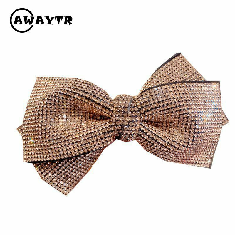 Kẹp tóc nơ phối sequin và đá long lanh kiểu mới cho nữ