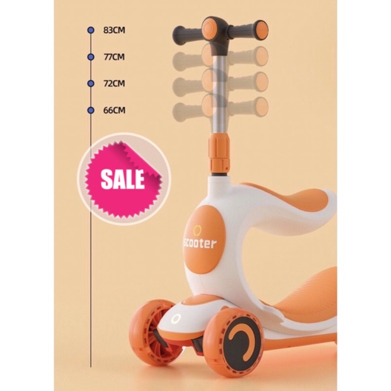 Xe trượt Scooter 808 cao cấp sasa 3in1 cho bé -Xe chòi chân -Bập bênh cao cấp, bánh phát sáng.