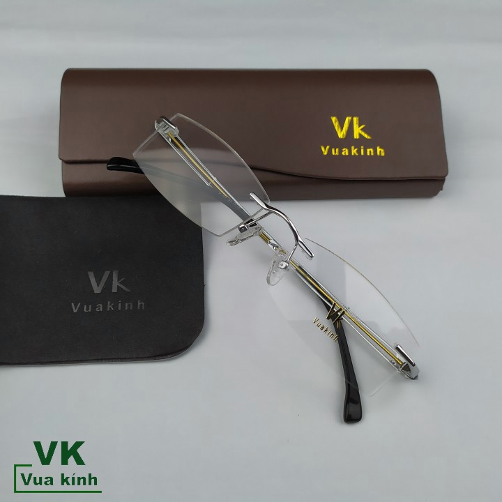 Gọng kính cận khoan không viền titan VK65