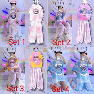 Set bộ loang 3D, form unisex, ảnh chụp thật