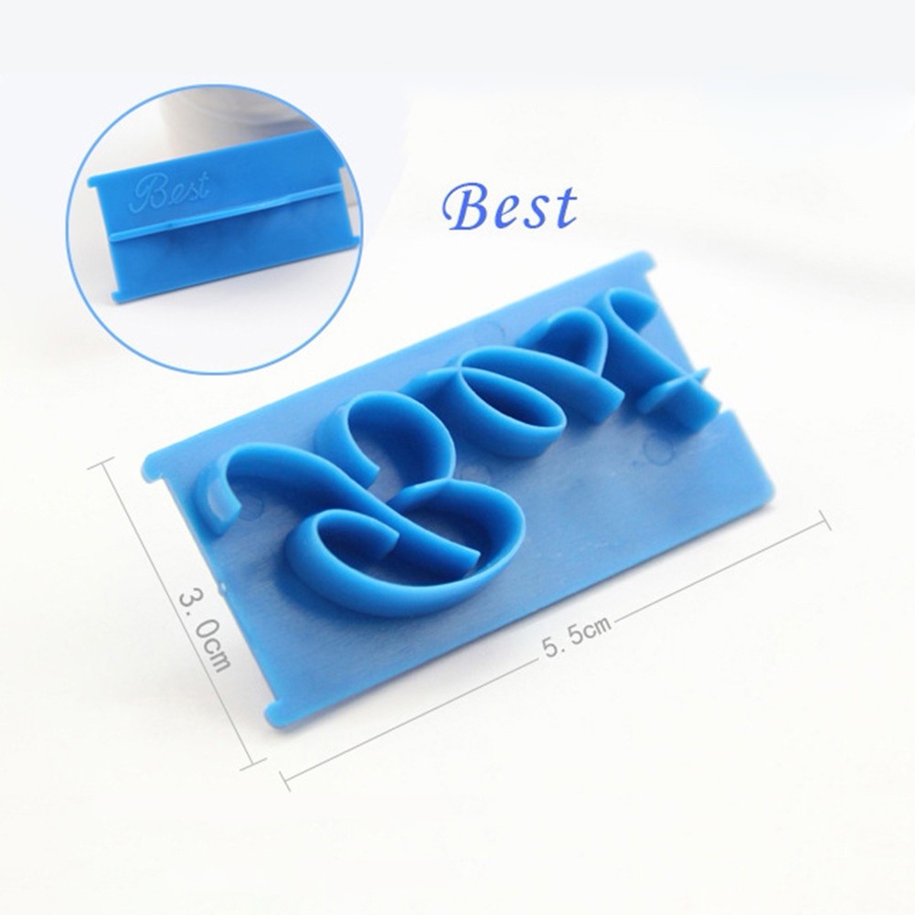 Set 6 Khuôn Chữ Viết Tay Bằng Nhựa Dùng Để Trang Trí Bánh Kem