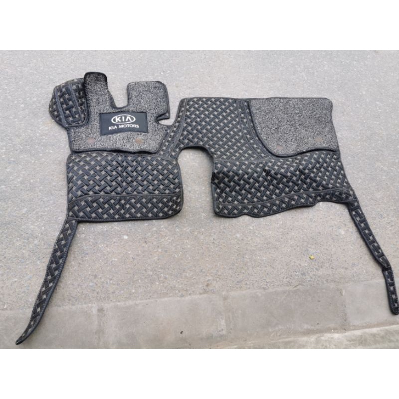 Thảm trải sàn, thảm lót sàn xe KIA K3000 ,K2700, K165 da 6D, da CACBON.