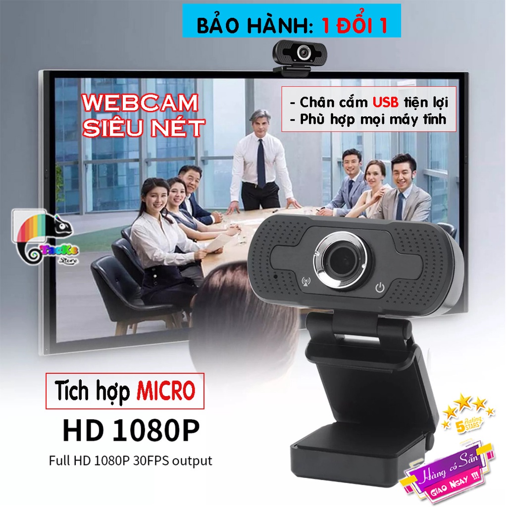 Webcam máy tính, có Micro Yosee, Bảo hành 1 ĐỔI 1, Full HD 1080P Siêu nét I Webcam Laptop, Webcam PC, WC học online