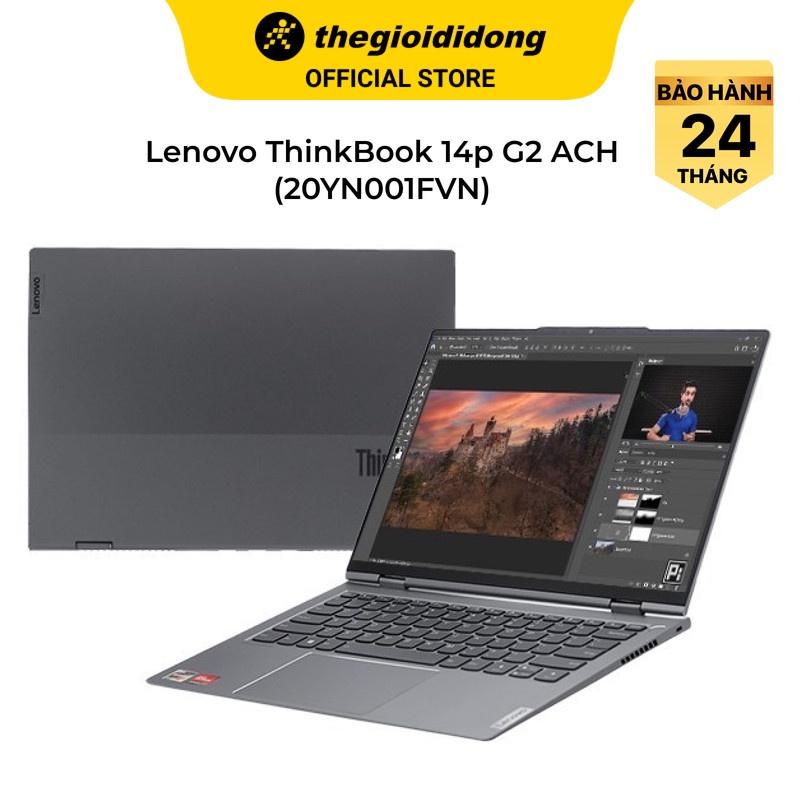 Laptop Lenovo ThinkBook 14p G2 ACH R5 5600H/16GB/512GB/14″Q/Win11/(20YN001FVN)/Xám – Hàng chính hãng