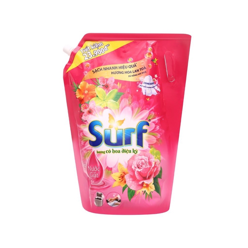 Nước giặt surf túi 3.5kg hương thơm sương mai và cỏ hoa