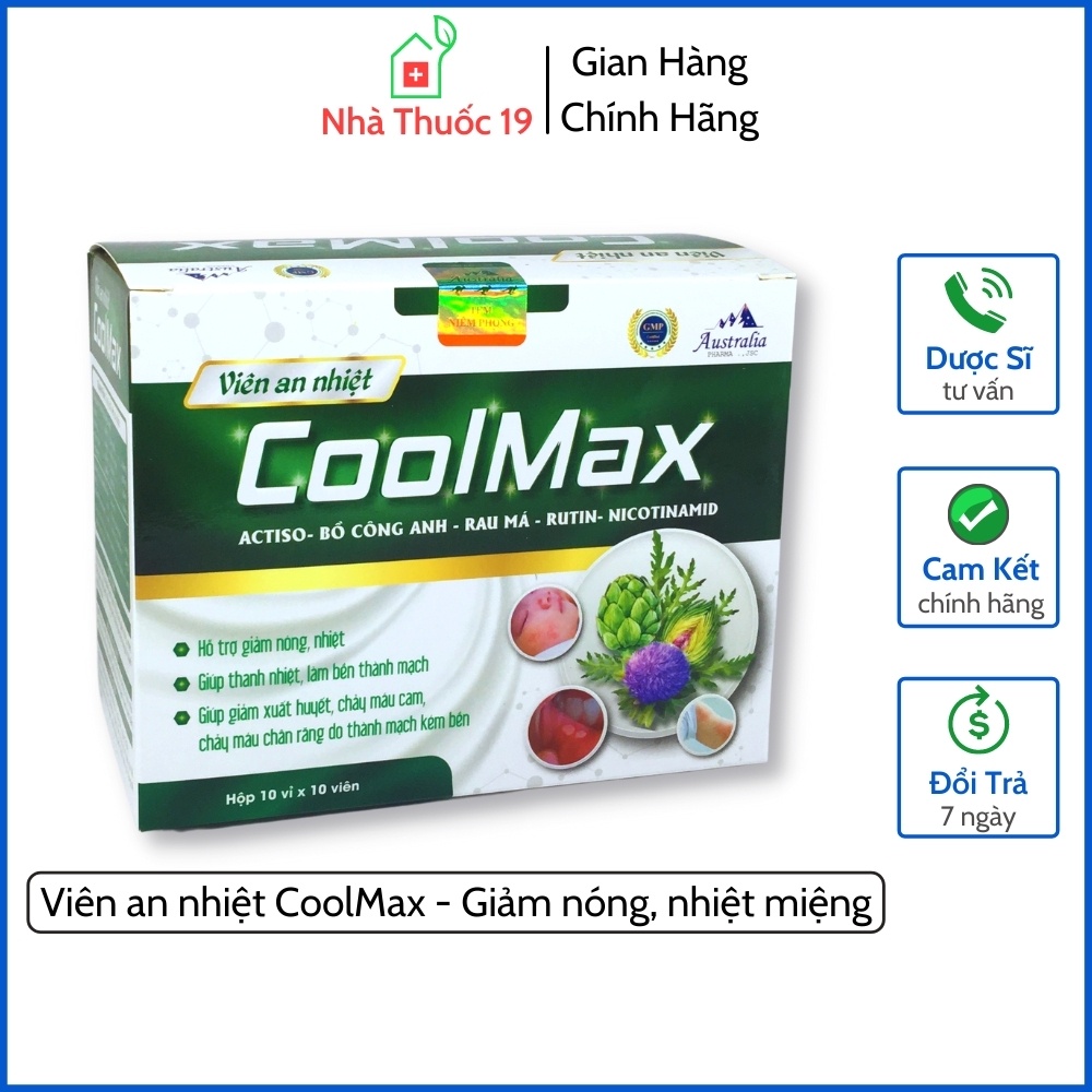 Viên Nhiệt Miệng COOLMAX - Giúp Thanh Nhiệt, Hỗ Trợ Giảm Nóng, Nhiệt Miệng (Hộp 100 viên)