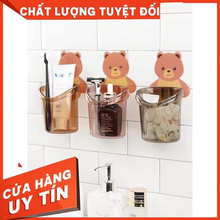 combo 4 Cốc gấu đựng bàn chải kem đánh răng dán tường Master Store