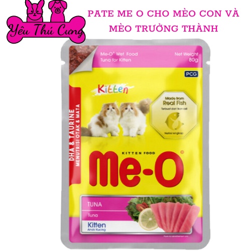 Pate  cho mèo vị cá ngừ Me-o gói 80g-YÊU THÚ CƯNG