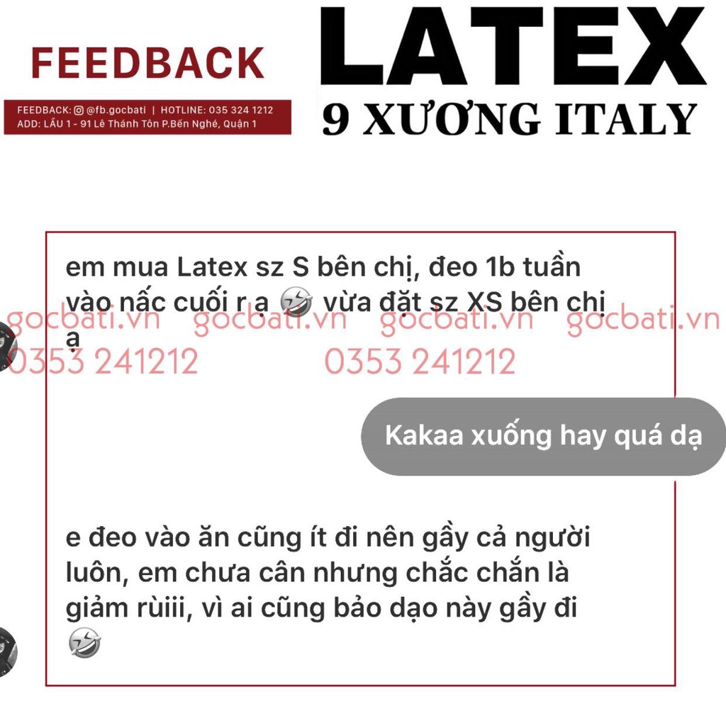 ĐAI NỊT BỤNG LATEX 9 XƯƠNG ITALY