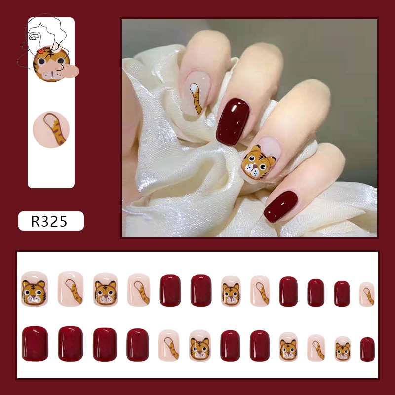 Bộ 24 Móng Tay Giả Trang Trí Xinh Xắn
