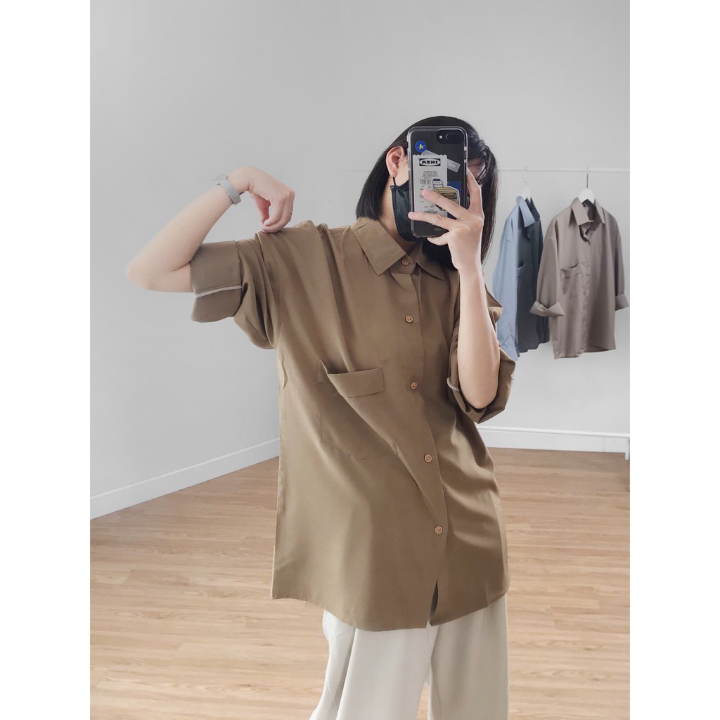 Áo sơ mi dài tay basic túi trước ngực , áo thun nam nữ trơn unisex , Odin Clothing | BigBuy360 - bigbuy360.vn