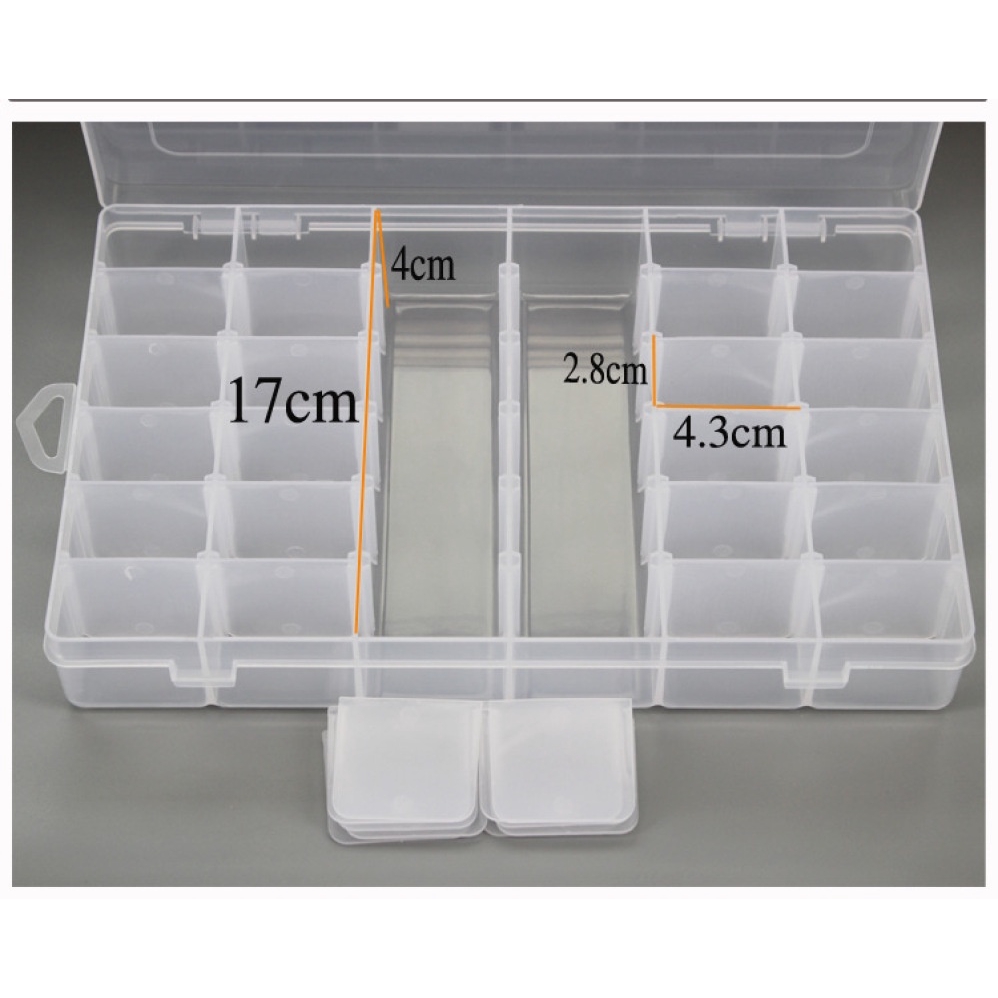 Hộp Nhựa Trong Suốt 36 Ngăn Đựng Đồ Trang Sức Đa Năng Tiện Dụng