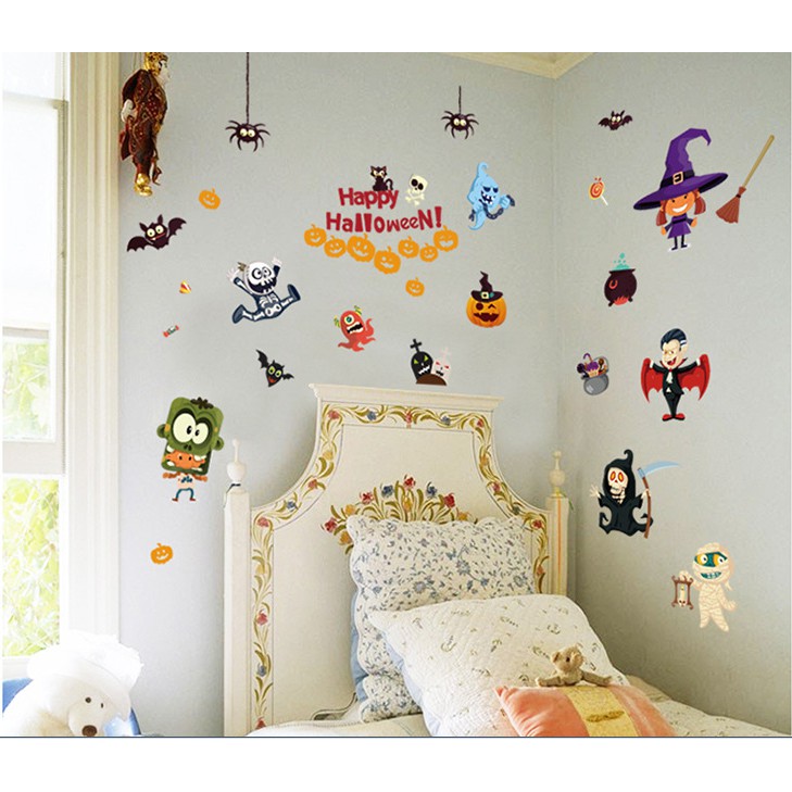 Decal trang trí tường Happy Halloween cho Bé