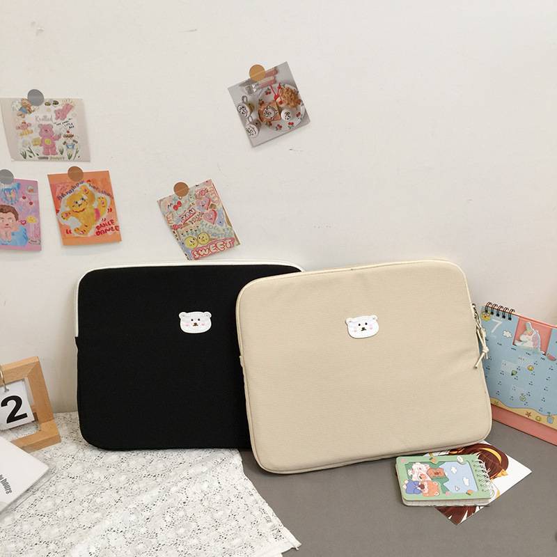 Túi đựng laptop / máy tính bảng 11 inch / 13 inch in hình gấu dễ thương kiểu hàn quốc