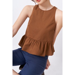 Dottie - áo sát nách hở lưng nâu nữ t2694