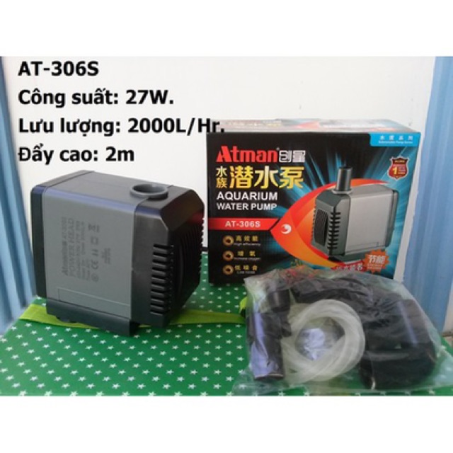 Máy Bơm Nước Atman 306s -27w - 2000L/H | Tiết kiệm điện cao cấp