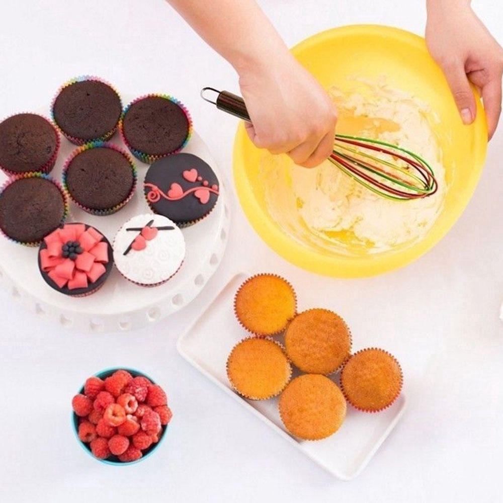 Dụng Cụ Đánh Trứng Nhiều Màu Sắc Tay Cầm Bằng Thép Không Gỉ Tiện Dụng