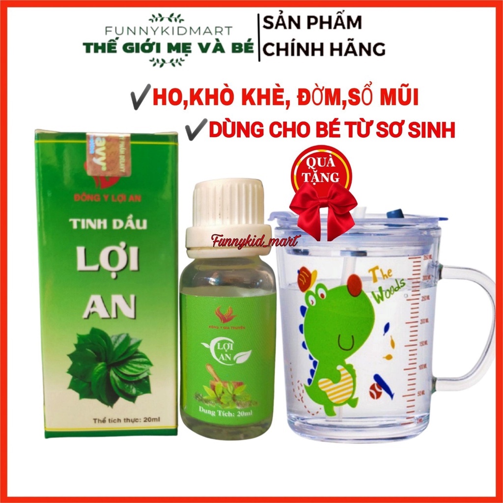 Tinh dầu bôi ho, sổ mũi, khò khè cho bé Lợi An + tặng cốc chia vạch