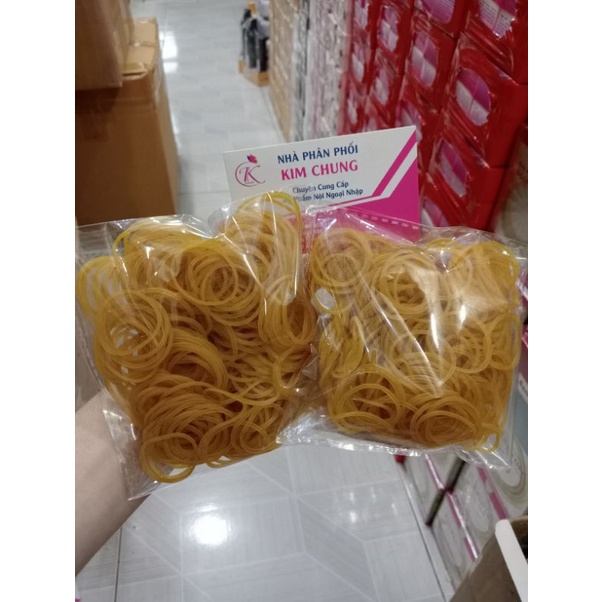 Bịch 50g dây thun cột tóc, chun cột tóc màu vàng (Hỗ trợ uốn tóc)