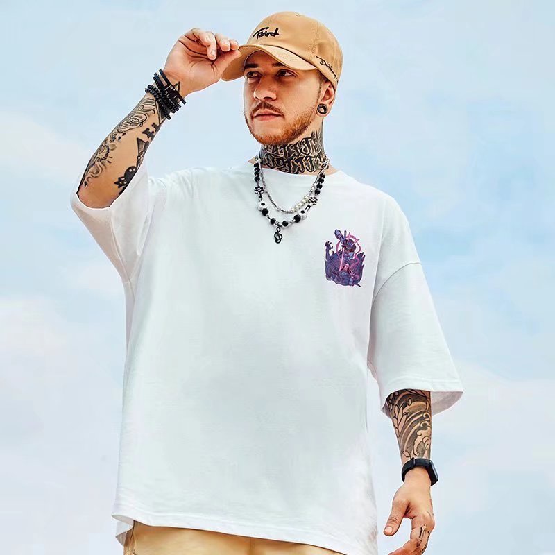 Áo Thun Tay Ngắn Dáng Rộng In Họa Tiết Hoạt Hình Phong Cách Nhật Bản Thời Trang Mùa Hè Cho Nam Và Nữ Size M-8XL