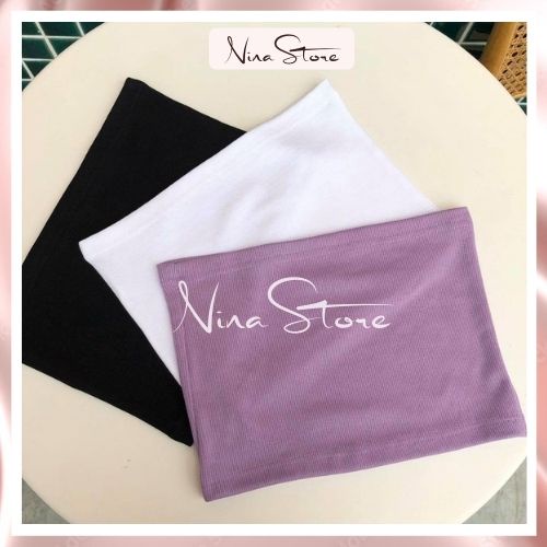 Áo quây nữ ngắn NinaStore áo ống không dây vải thun ôm body style Hàn Quốc co giãn tốt
