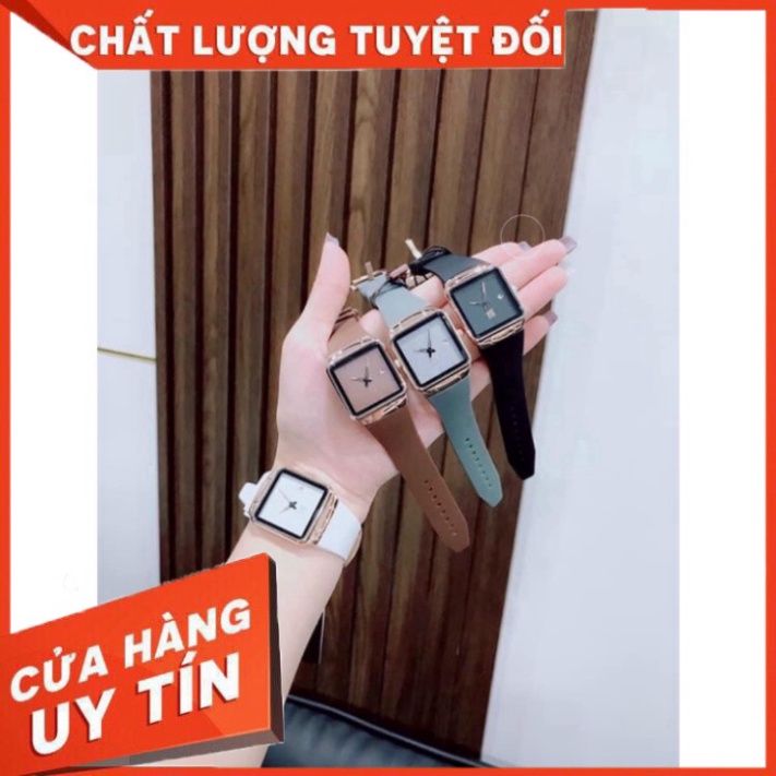 Đồng hồ nữ Guou mặt vuông dây silicone cao cấp, phong cách thời thượng bảo hành 12 tháng