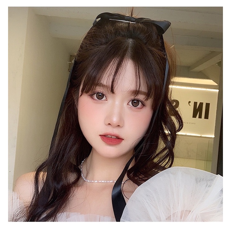 Kẹp tóc hình nơ bằng ruy băng loại dài kiểu Hàn Quốc, phụ kiện tóc nữ dễ thương