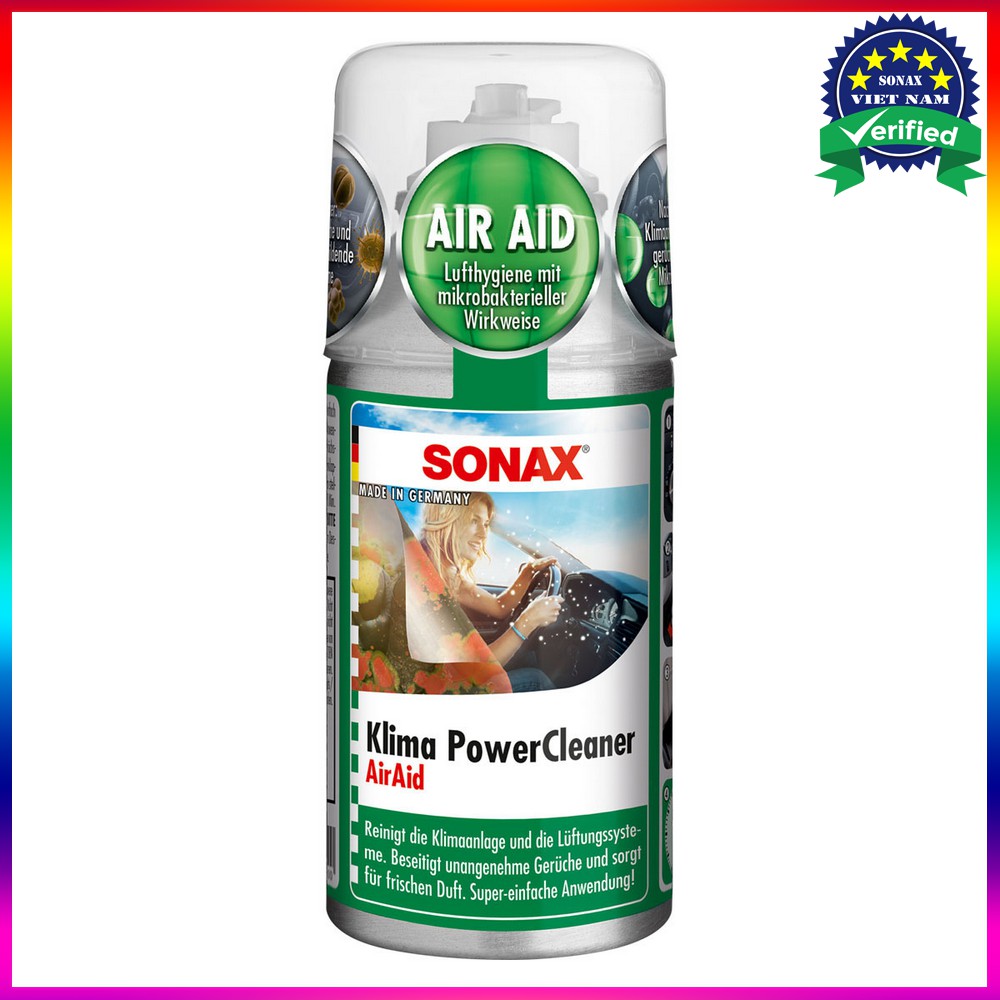Khử mùi diệt khuẩn điều hòa xe hơi Sonax Car A/C cleaner counter display 100ml