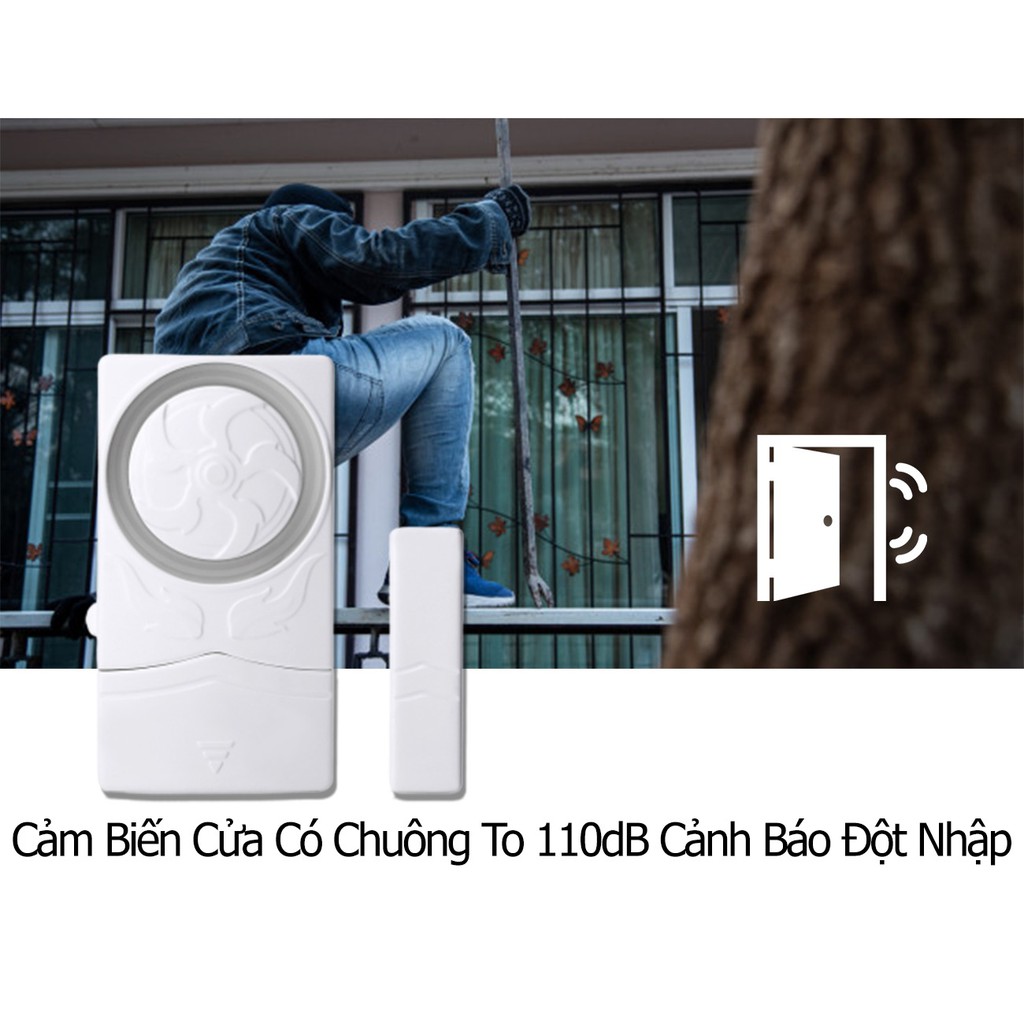 [Chính Hãng] Chuông Báo Động Gắn Cửa Chuông To 110dB Báo Động Báo Khách Pin 1 Năm (Hoạt Động Độc Lập) R19