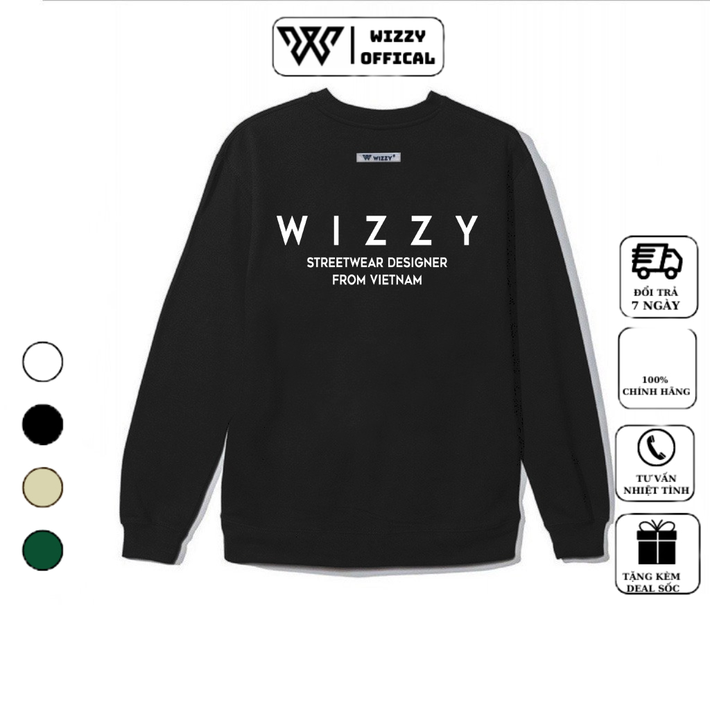Áo thu đông nam tay dài WIZZY OFFICIAL  chất nỉ Hàn Quốc mịn đẹp cổ tròn dài tay unisex mã STW01