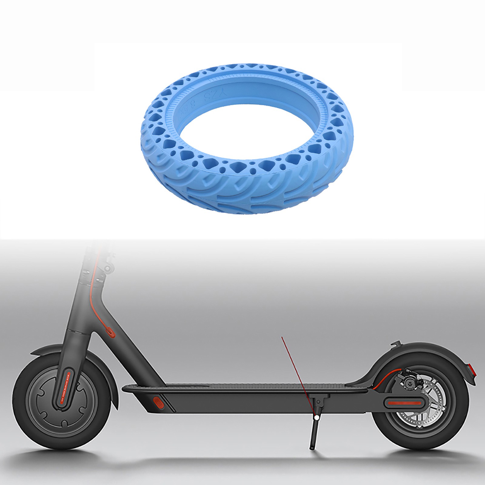 IN STOCK 2pcs Electric Scooter Tyre Shock Absorption Solid Rubber Scooter Wheels Honeycomb Design Wear resistant Skateboard Tires Non-Pneumatic Tyre Damping Wheels for Xiaomi Scooters