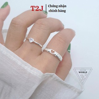 Nhẫn đôi hình trái tim cực đẹp - nhẫn bạc ta silever world