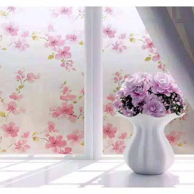 Tấm Phim Dán Kính Cửa Sổ 45cm X 200cm In Hình Hoa Anh Đào Xinh Xắn