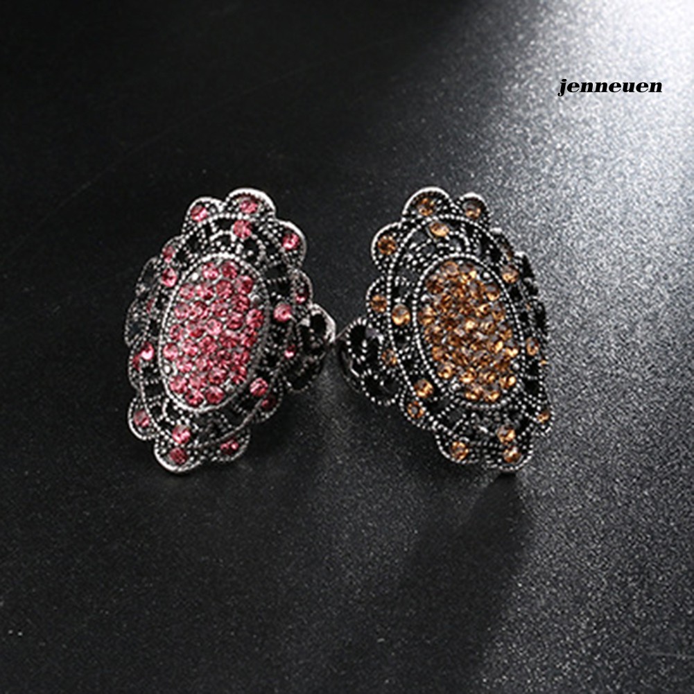 Nhẫn Hợp Kim Đính Đá Hình Oval Phong Cách Cổ Điển Cho Nữ